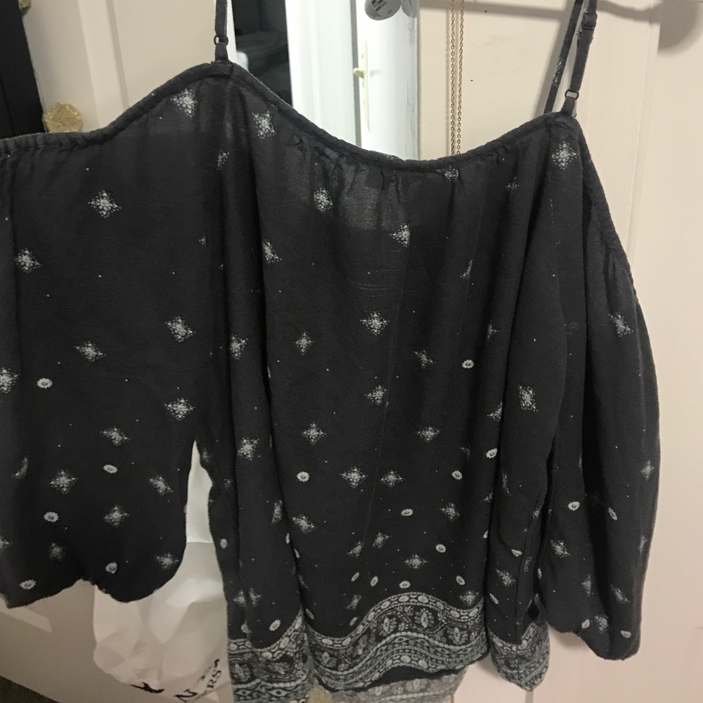 Cold Shoulder Navy Top